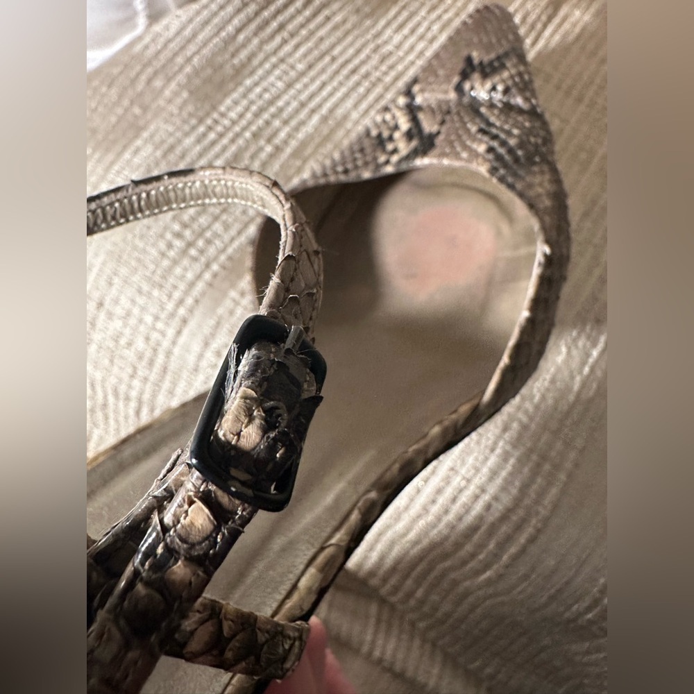 Stuart Weitzman for Mr. Seymor Vintage Snakeskin Strappy Heels - Picture 10 of 11